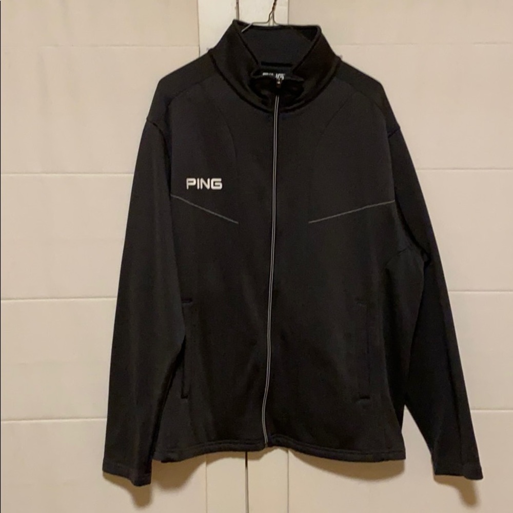 PING Men’s Golf Polyester Fullzip Jacket Dark Grey